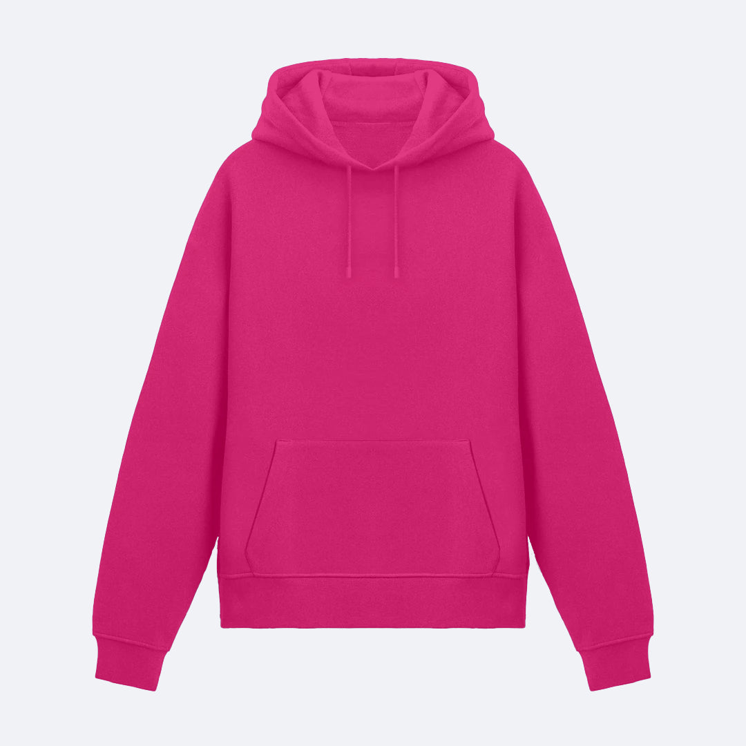 Fuşya Basic Hoodie