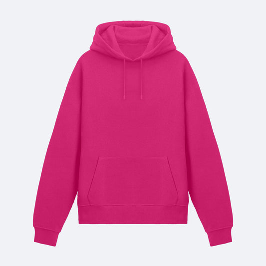 Fuşya Basic Hoodie
